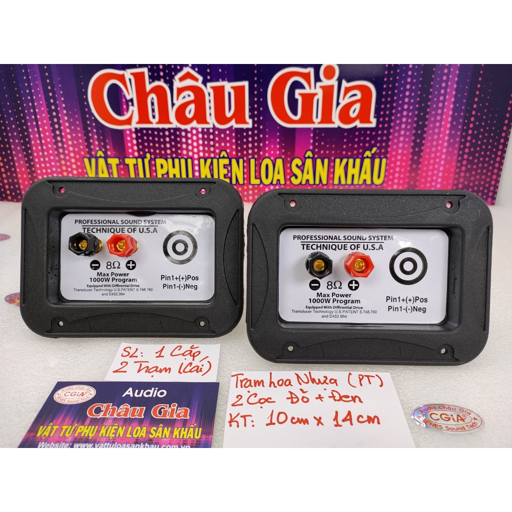 Trạm loa bằng nhựa 10cm x 14cm 2 cái Audio Châu Gia