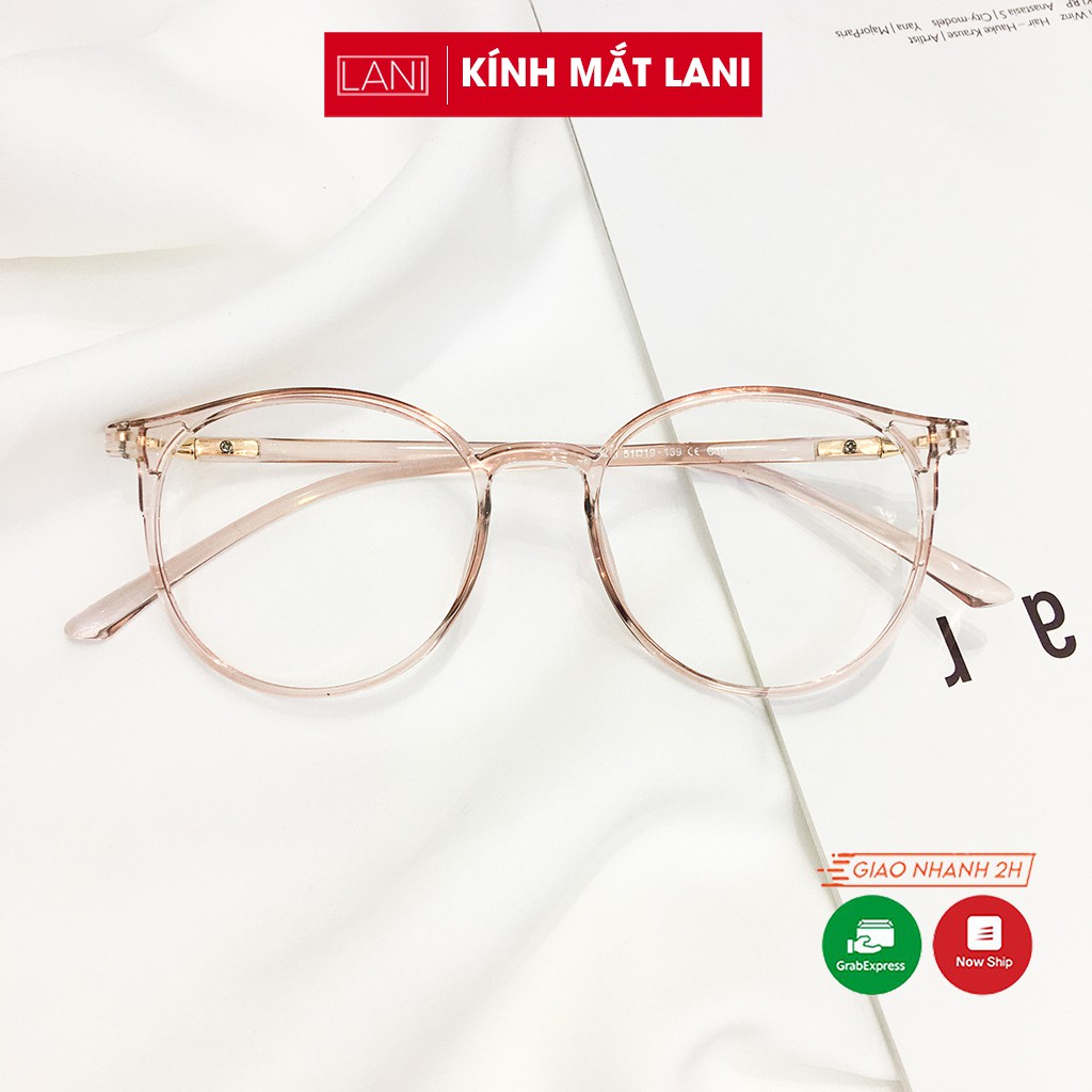 Gọng kính mắt tròn nam nữ LANI chất liệu nhựa dẻo thanh mảnh nhẹ nhàng 513 - Mắt kính có độ theo yêu cầu