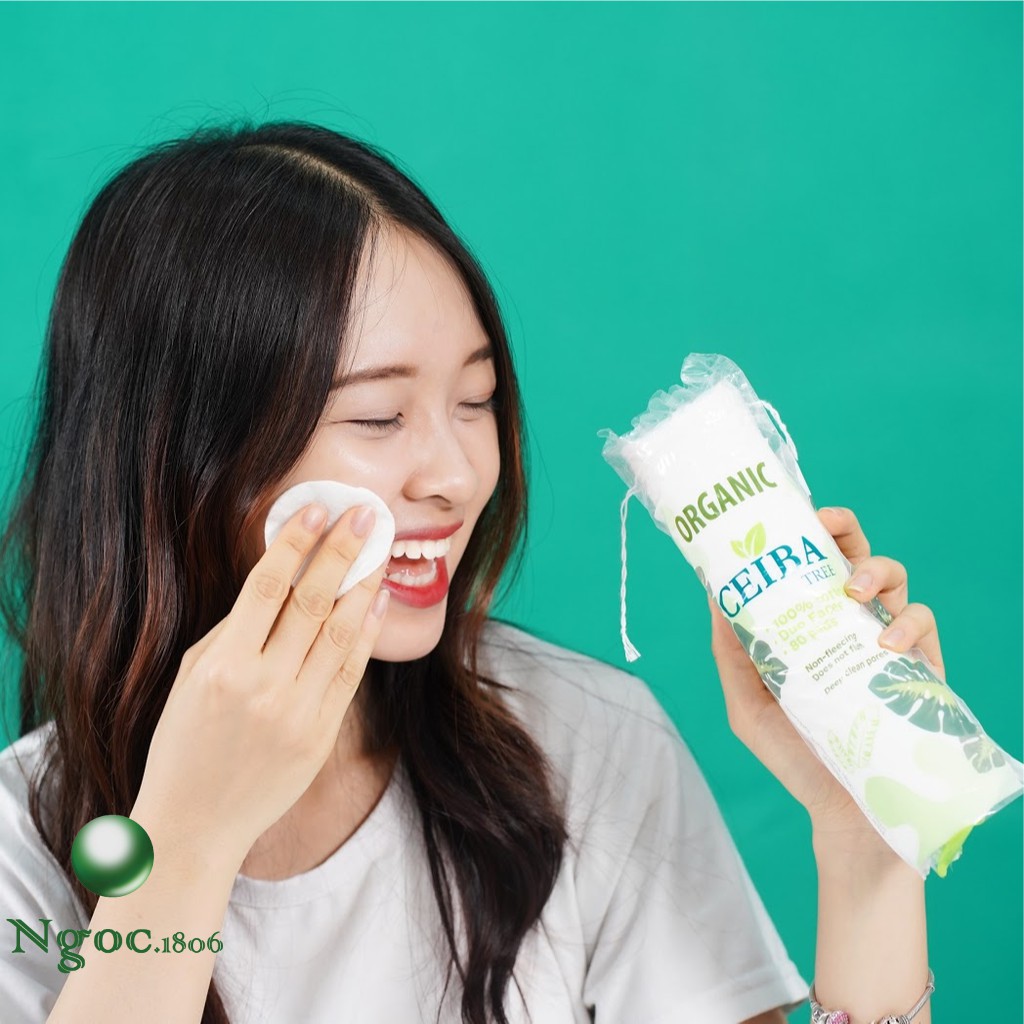 [Có sẵn] Bông Tẩy Trang Hữu Cơ Ceiba 80 Miếng Organic Tree (chính hãng có VAT)