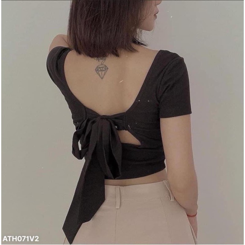 áo crtop thắc nơ lưng A2