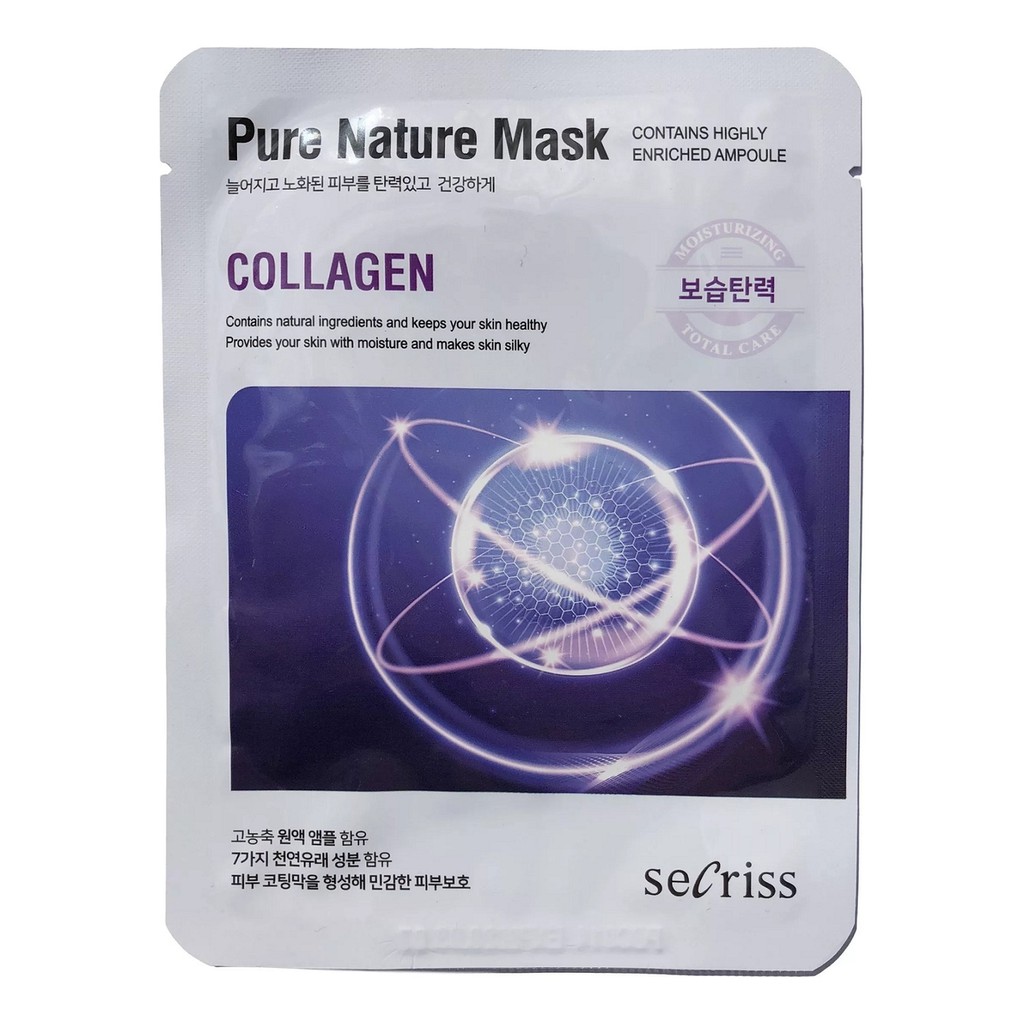 Mặt Nạ Pure Nature Mask Collagen SECRISS ngăn ngừa lão hoá , phục hồi da sau lăn kim - ANSKIN - HÀN QUỐC - DERMAROLLER