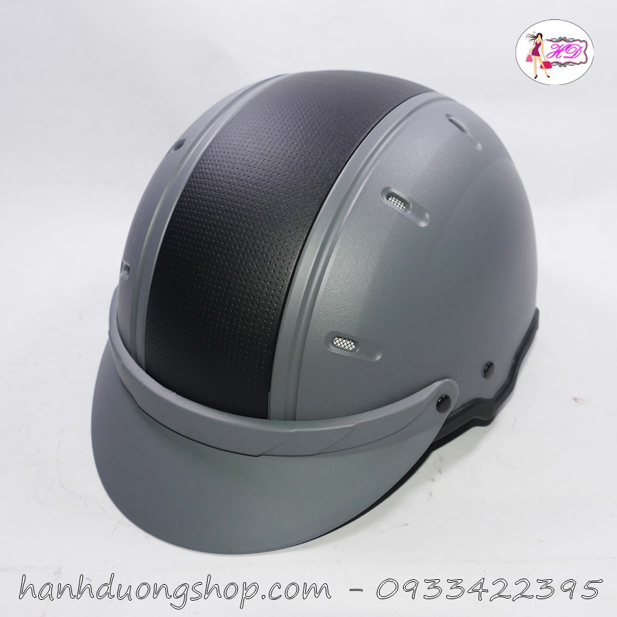 [Tặng áo mưa Hon.da] Mũ bảo hiểm vá 3 mảnh thời trang độc đáo mảnh đen giữa to dài, đục nhiều lỗ Helmet MK1501