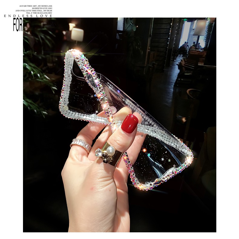 Ốp Điện Thoại Hình Ngôi Sao Đính Đá Lấp Lánh Cho iphone 11 iphone 15 14 13 12 11 pro max x xr xs 7 8 plus