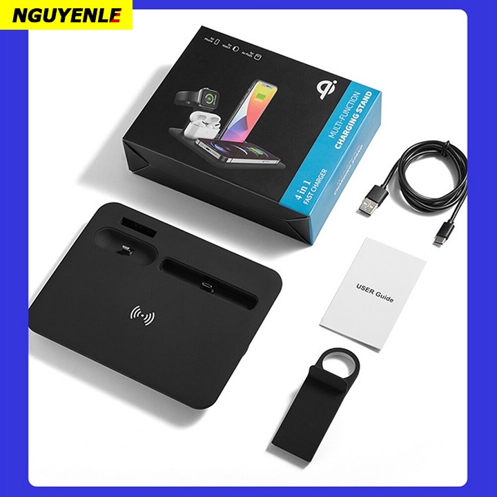 Đế sạc không dây đa năng 4 in 1 20W 15W 10W cho Samsung Nhà Táo