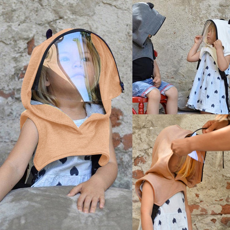 Mũ Nhựa Che Tai Chống Bụi Bảo Vệ Cho Bé