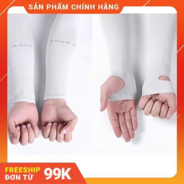 Găng tay chống nắng xỏ ngón Aqua-X Hàn Quốc - Bao tay đi phượt Letslim Siêu Mát chống tia UV