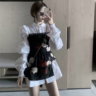 [ ORDER ] Set đầm trắng + đầm hoa ulzzang
