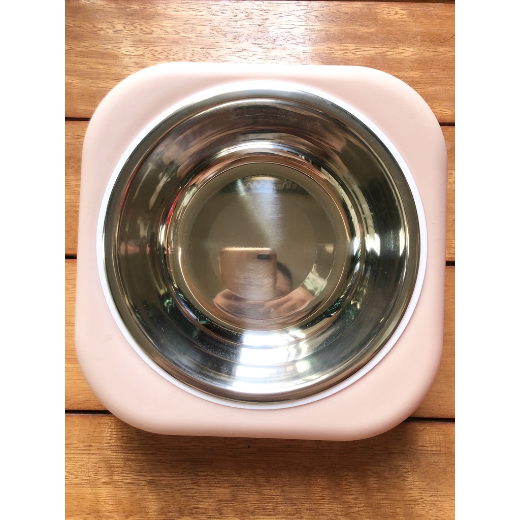 Bát ăn cho chó - Bát ăn cho mèo Inox chống gù