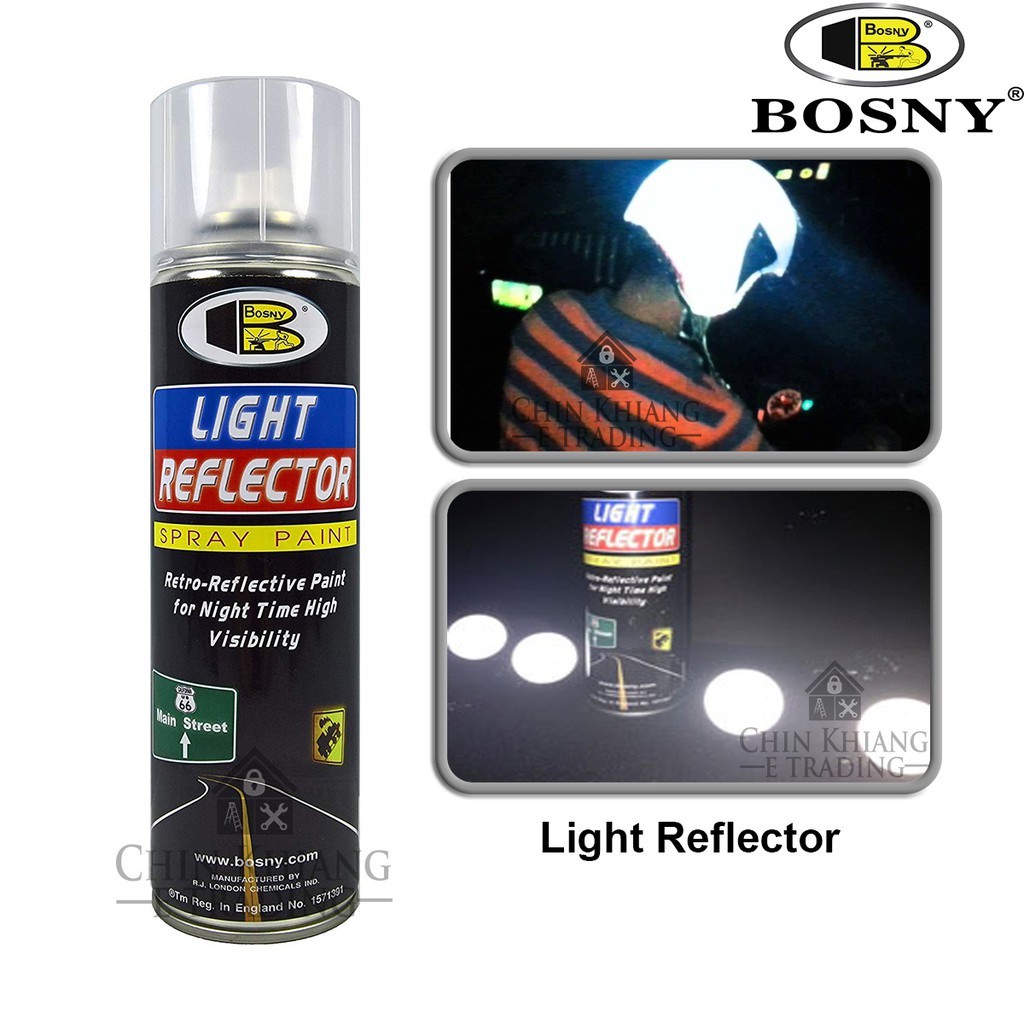 Sơn xịt phản quang màu trắng Light Reflector Bosny