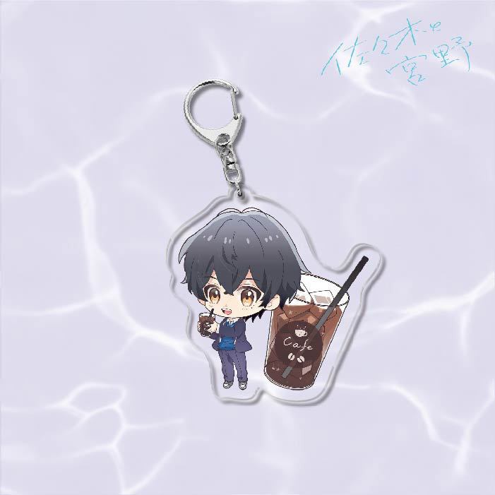 (ĐỒ ĂN) Móc khóa in hình Sasaki và Miyano anime chibi mica trong acrylic quà tặng độc đáo