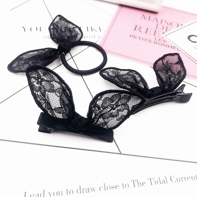 [Mã FAMARAL1 giảm 10K đơn 50K]K84 Kẹp tóc cột tóc tai thỏ ren giá rẻ