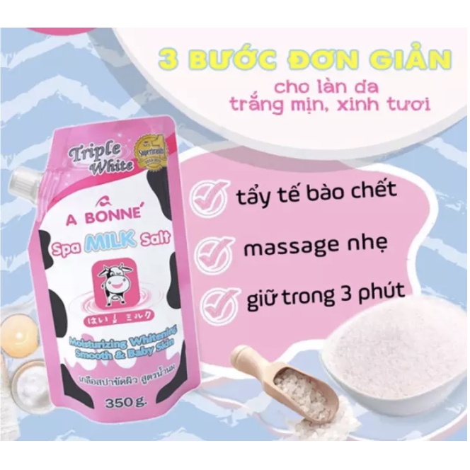 Muối tắm sữa bò tẩy tế bào chết A Bonne Spa Milk Salt Thái Lan 350gr