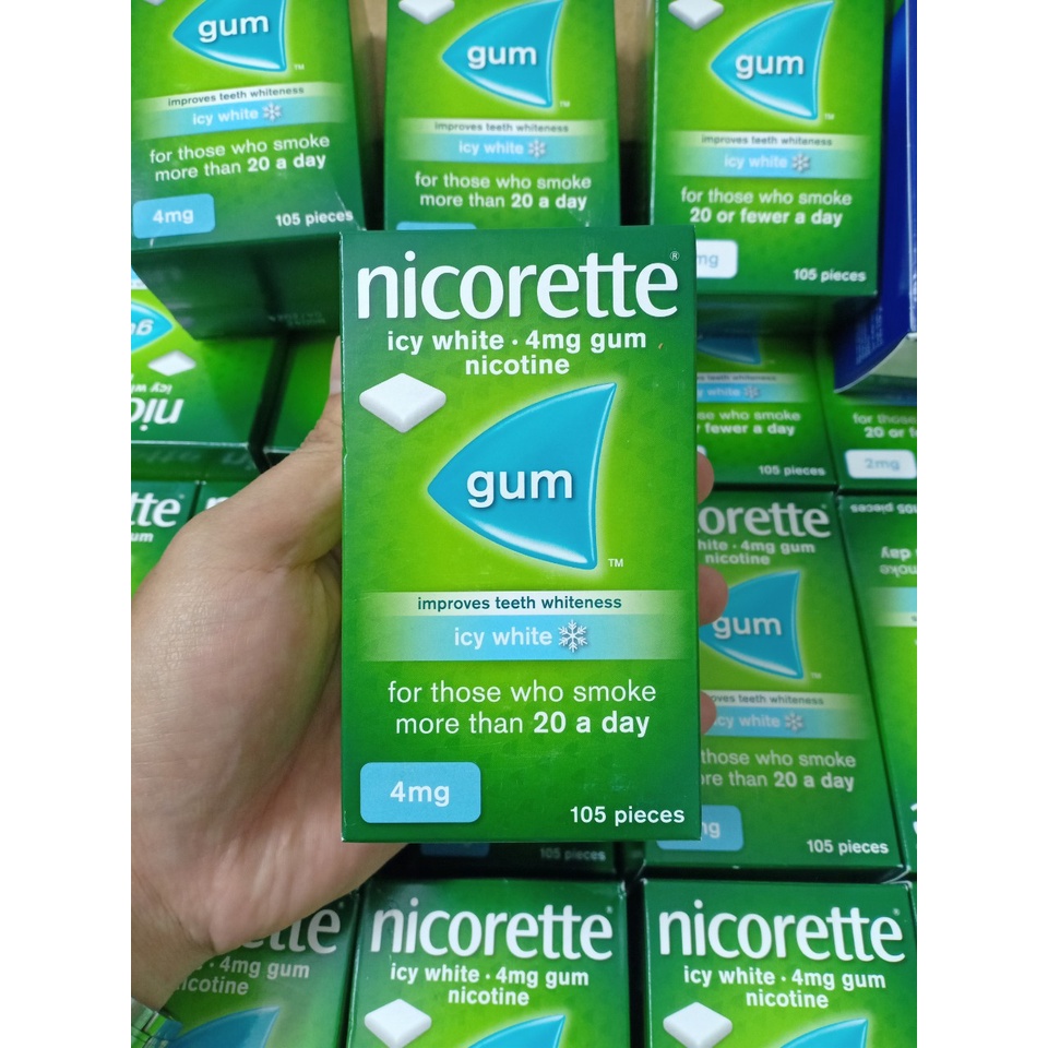 Kẹo cai thuốc lá Nicorette 4mg Bạc Hà ICY 105 viên