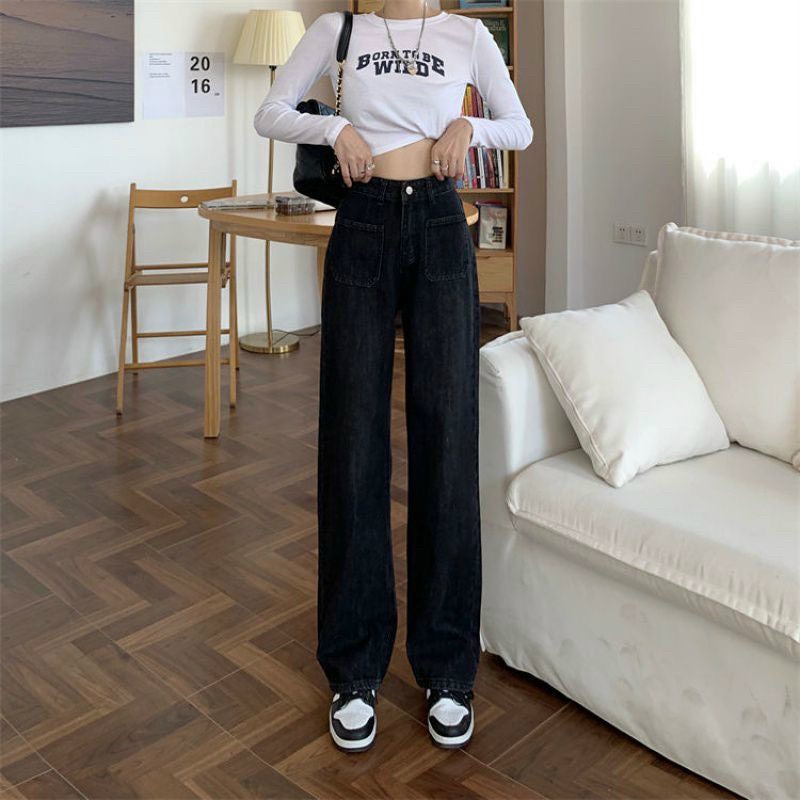 [Mã FAMARAL1 giảm 10K đơn 50K] Quần Jean Ống Suông 2 Túi Vuông Dora Style