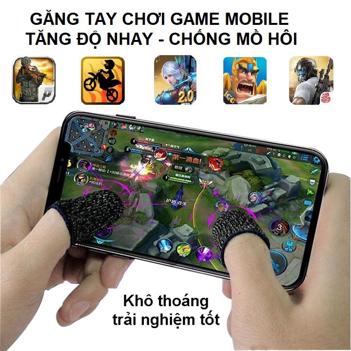 Bao tay chơi game PUBG, Liên quân, Freefire chống mồ hôi, cực nhạy, co giãn cực tốt (18 sợi bạc) - Minh An Saigon