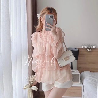 Set áo đũi bèo tầng quần short