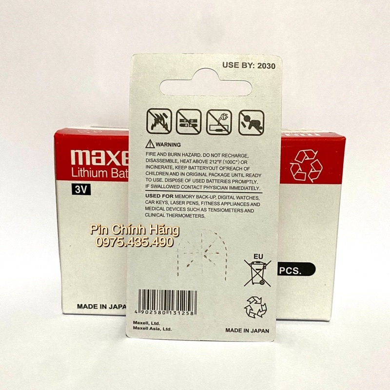Pin CR2032 Maxell Cao Cấp Hàng Chính Hãng Made in Japan Vỉ 1 Viên