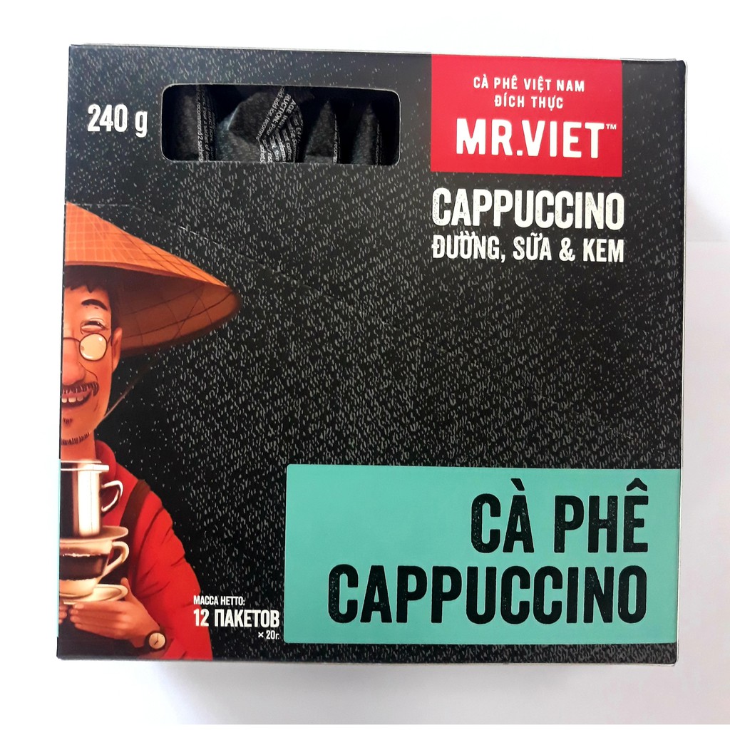 MR.VIET Cà Phê Hòa Tan Capuccino 4 trong 1 (MR.VIET 4 in1 Instant Coffee Cappuccino)