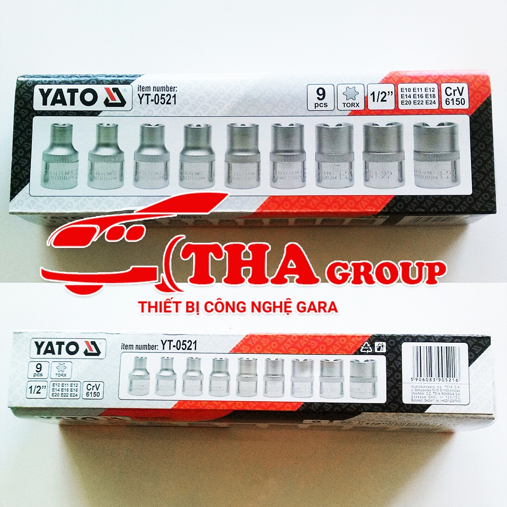 BỘ TUÝP ĐẦU SAO 1/2'' YATO 9 CHI TIẾT YT-0521