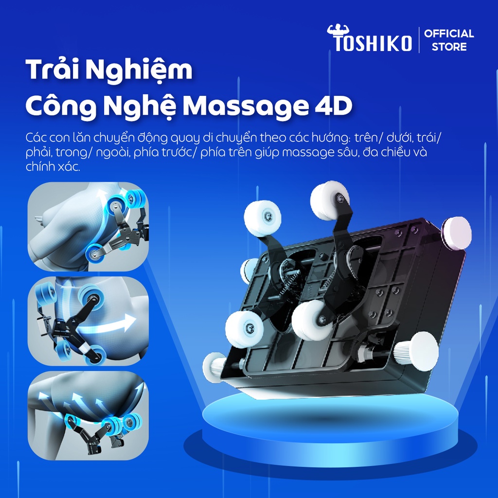 Ghế massage trị liệu toàn thân Toshiko T16 công nghệ massage Nhật Bản điều khiển giọng nói cao cấp