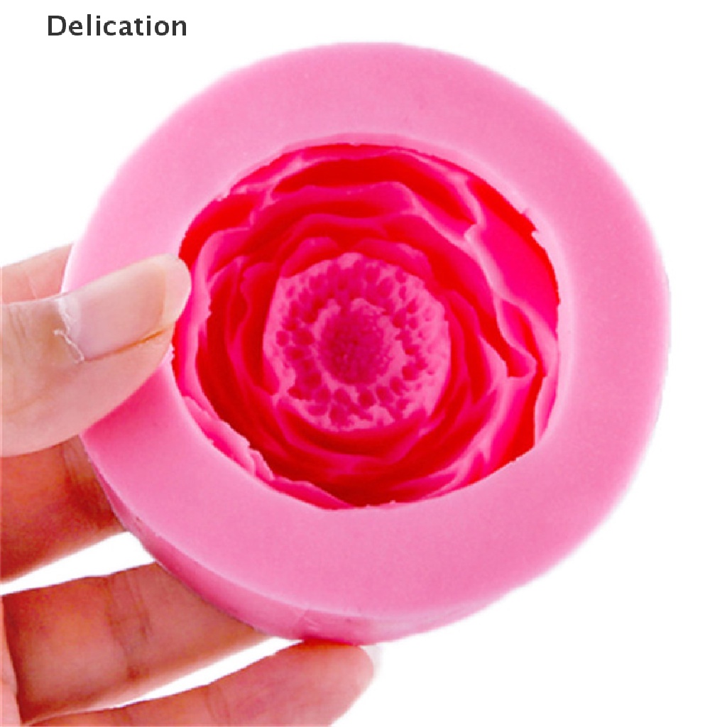 Khuôn silicone tạo hình hoa mẫu đơn làm xà phòng/ nến trang trí bánh thủ công