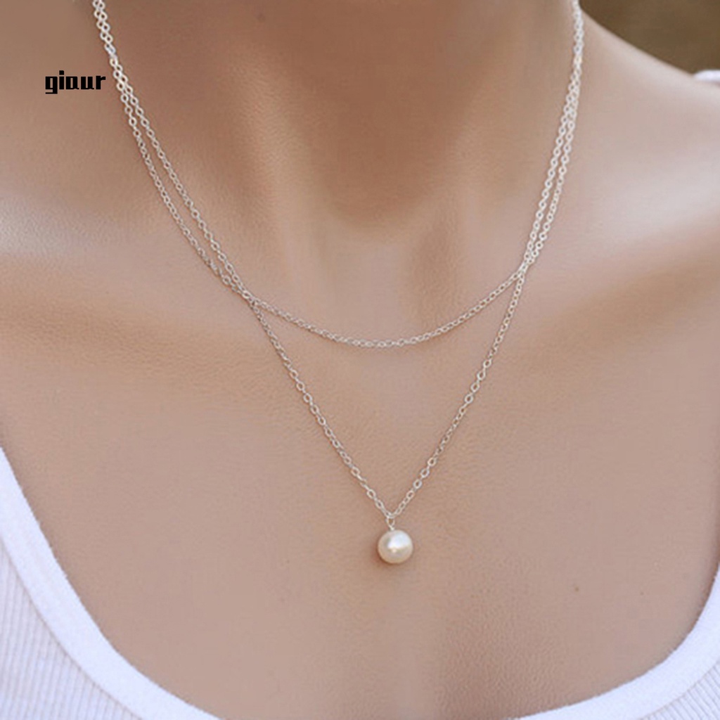 Vòng cổ choker hai màu đính ngọc trai nhân tạo chống mòn