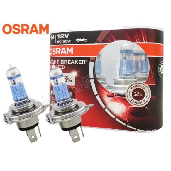 1 đôi bóng đèn tăng sáng, siêu sáng H4 110%- 150% 60/55W - Osram Night Breaker