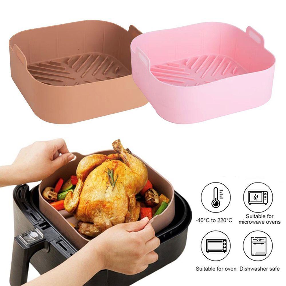 Khay Nướng Bánh Pizza Hình Vuông Bằng Silicone Tái Sử Dụng Được