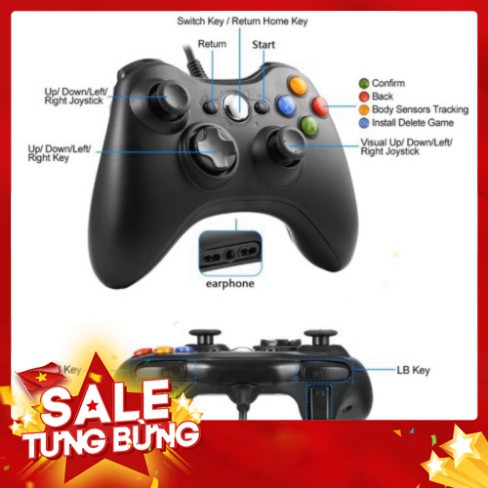 [FREE SHIP] 💥[CHÍNH HÃNG - BẢO HÀNH 1 NĂM  ]💥Tay Cầm Chơi Game Xbox 360 Hỗ trợ tất cả các thiệt bị Android , PC , PS3,