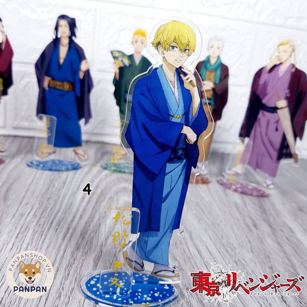 Mô Hình Standee acrylic Anime Tokyo Revengers Yukata kèm bảng tên - 6 nhân vật (15cm)