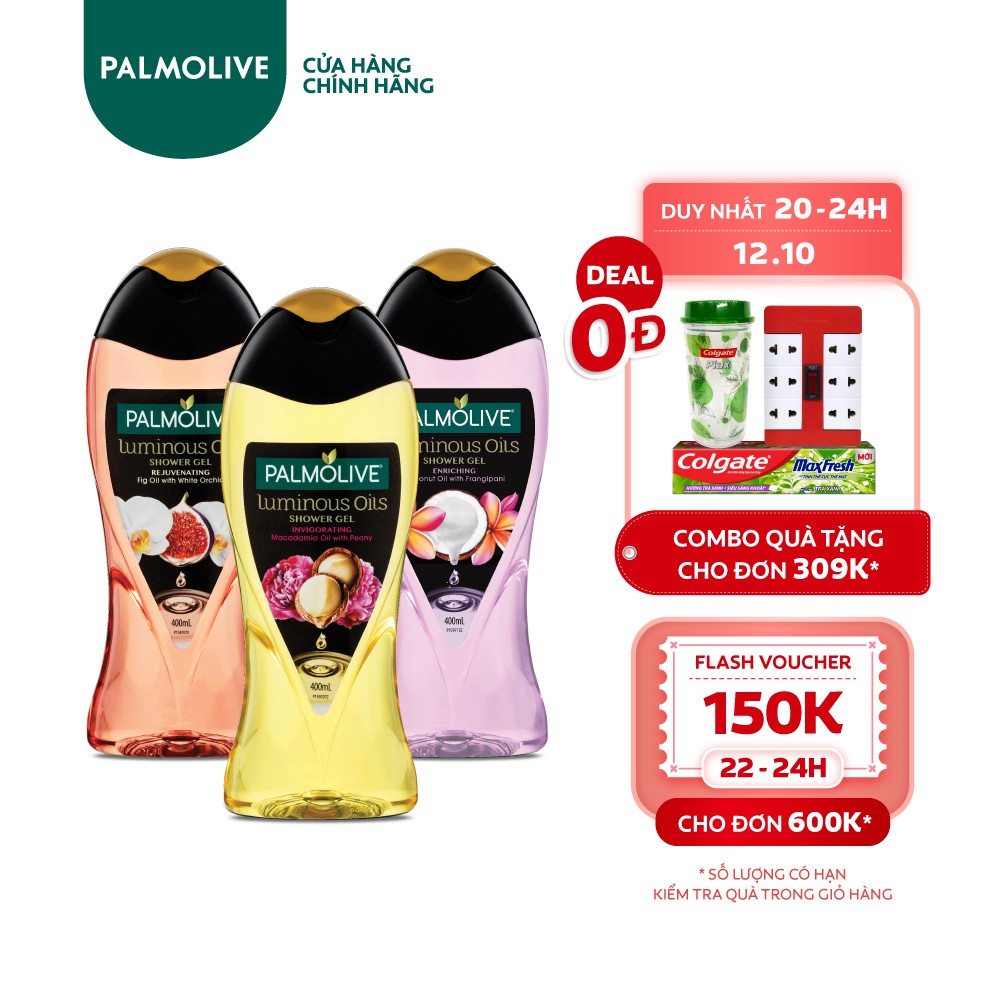 [Mã COSCOL12 giảm 8% đơn 150k] Sữa tắm tinh dầu dưỡng ẩm Palmolive Luminous Oils thiên nhiên 400ml