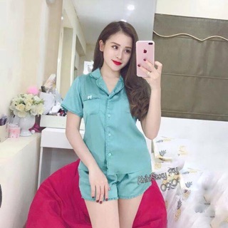 Bộ ngủ lụa cộc tay