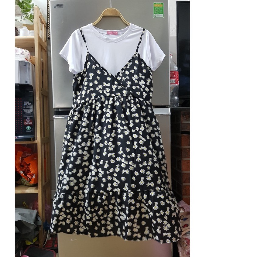 Váy yếm bầu 2 dây dáng suông Xuân Hè cho mẹ bầu mặc nhà, đồ ngủ đều đẹp - 𝐕𝟐𝟐