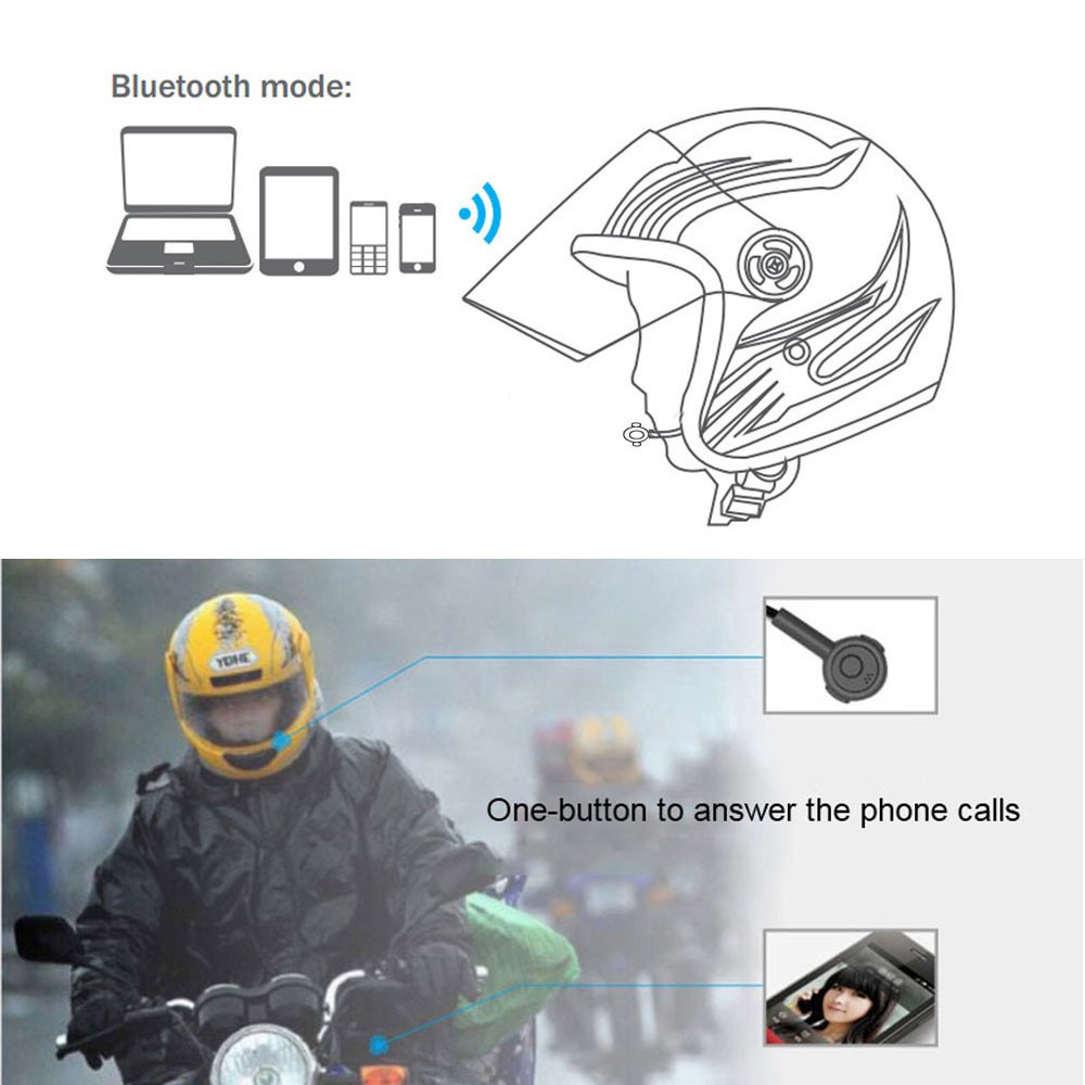 Bộ Tai Nghe Nón Bảo Hiểm Bluetooth Không Dây Mh02 Dùng Khi Lái Xe Mô Tô