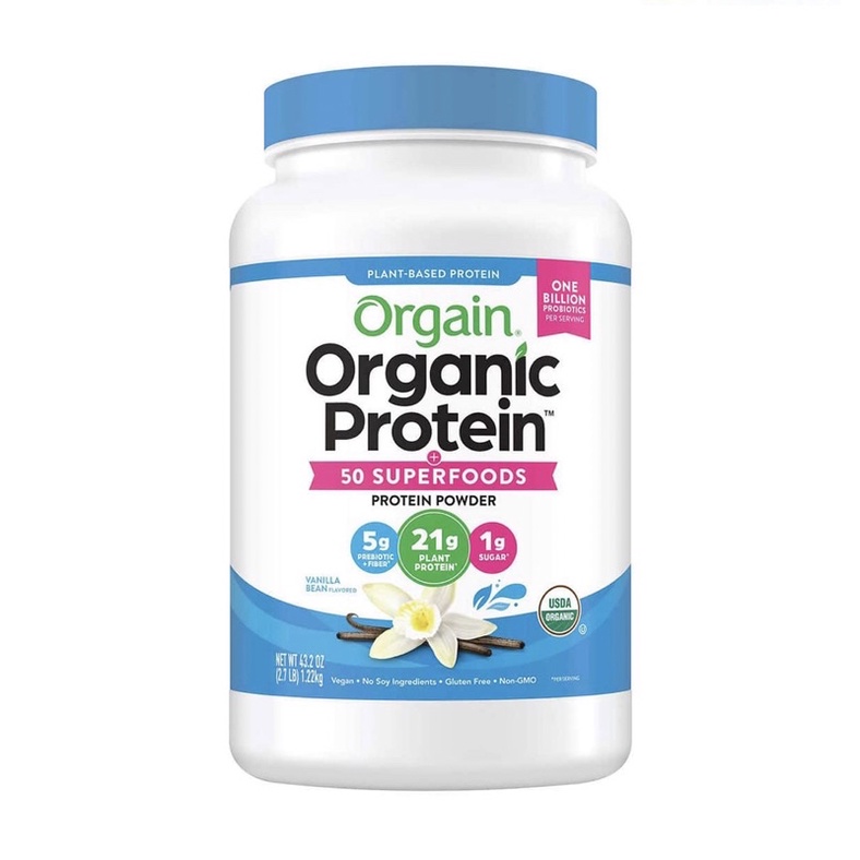 Bột đạm thực vật hữu cơ Orgain Organic Protein Plant Based Protein Powder 1.2kg [Hàng Mỹ]