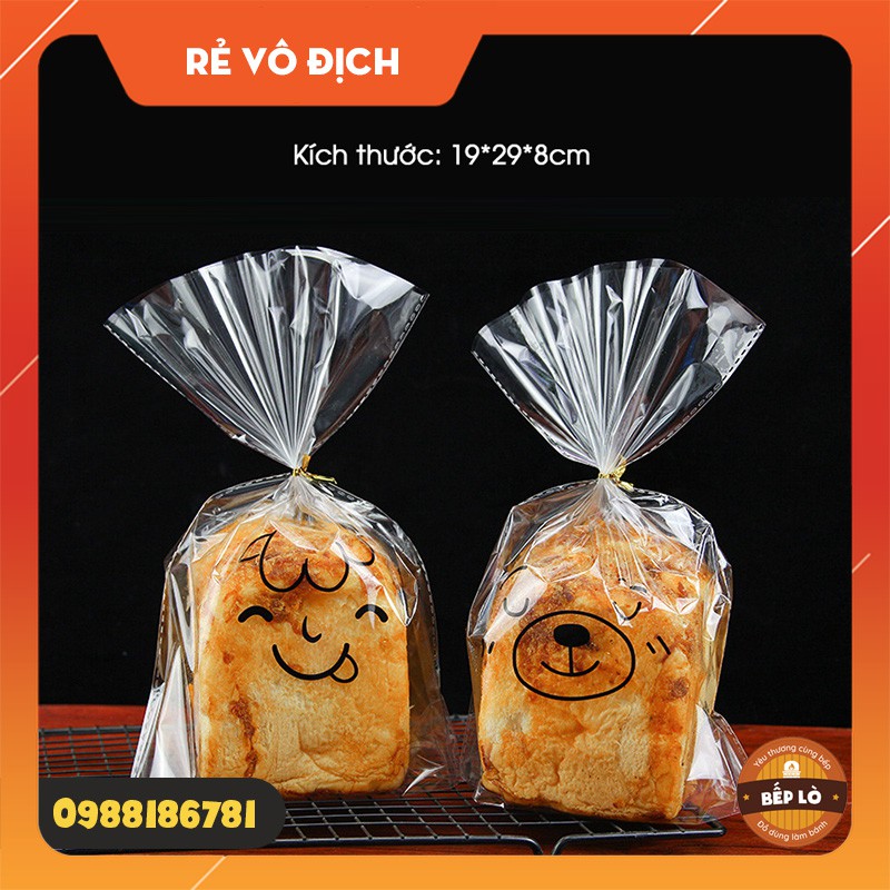 Túi đựng bánh mì, bánh quy, Panettone kèm dây cột - set 10 túi