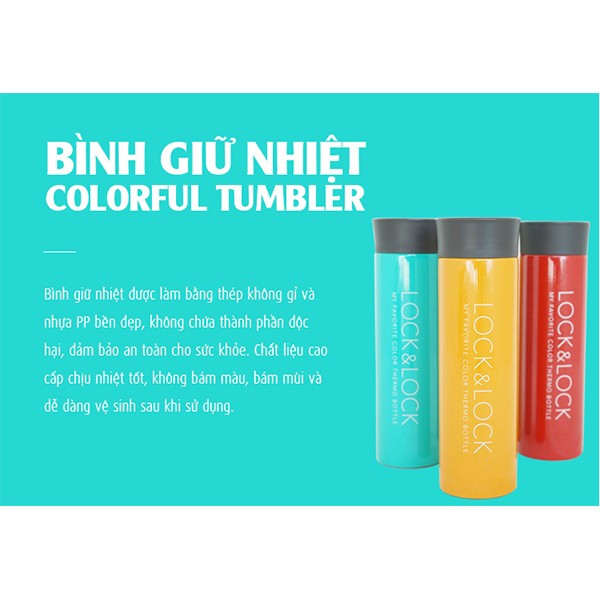 Bình giữ nhiệt Lock&amp;Lock Colorful Tumbler - Basic Color 340ml - Bình giữ nhiệt nóng lạnh