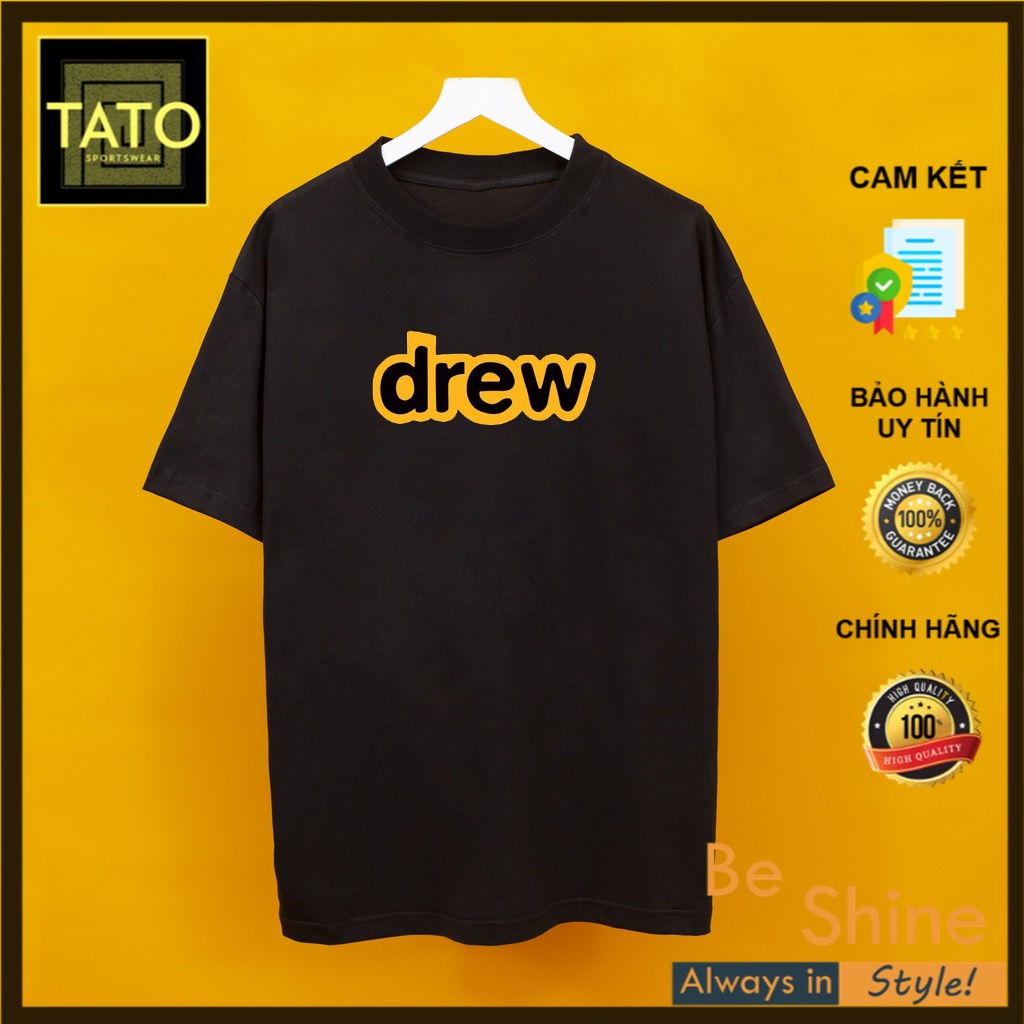 Áo Thun In Logo Drew House Unisex Form Rộng Áo Phông Cổ Tròn Chất