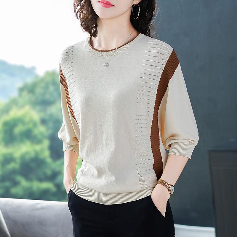 Áo thun tay lửng dáng rộng thời trang cho nữ