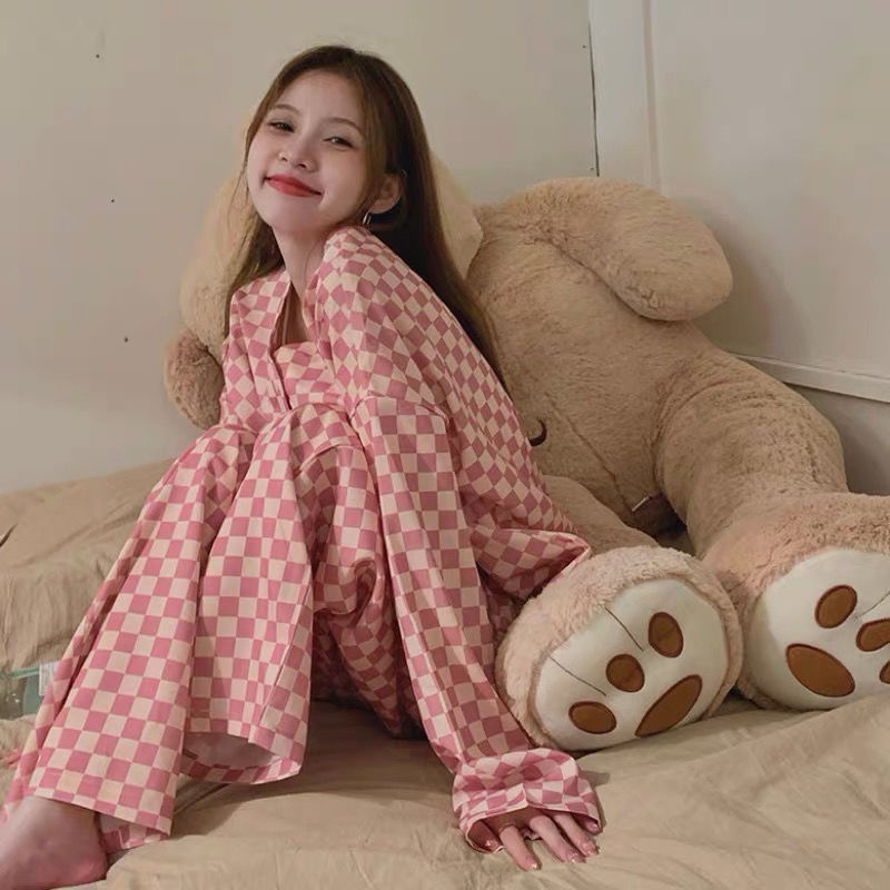 Bộ Đồ Ngủ Tay Dài Kẻ Sọc Xinh Xắn Cho Nữ