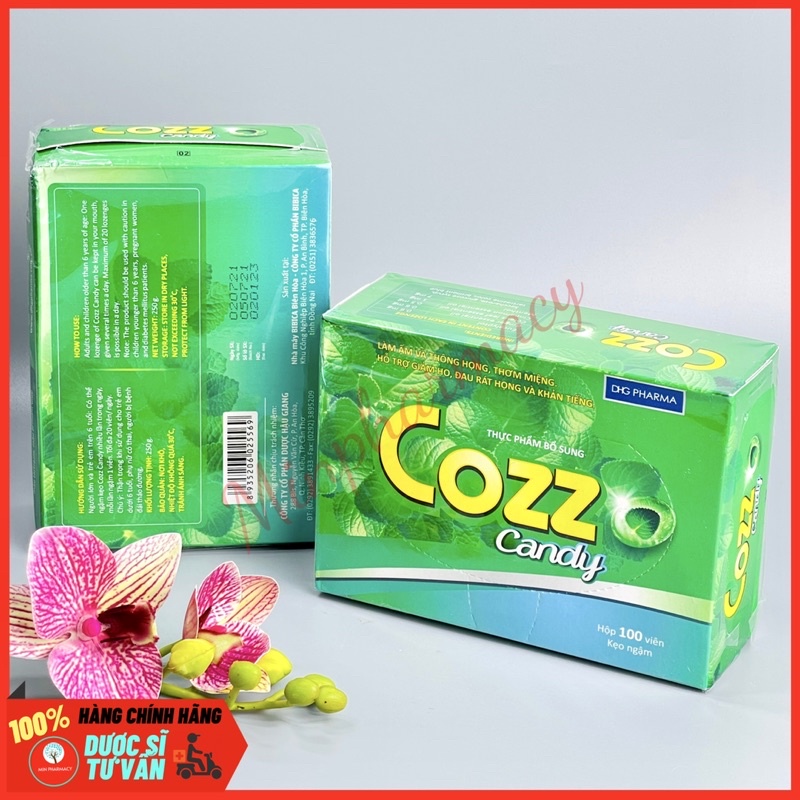 Kẹo Ngậm COZZ Candy DHG Pharma Tinh dầu thiên nhiên Giảm ho Thông họng Hộp 100 Viên - Minpharmacy