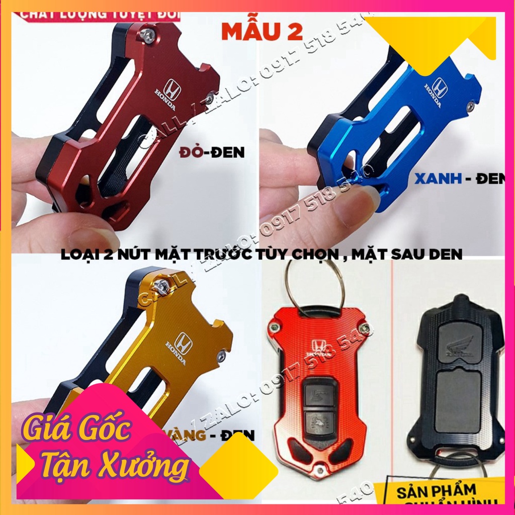 ✅ Ốp chìa khóa CNC Smartkey Honda SH, SH MODE, PCX, LEAD, AIR BLADE, VISION ( MẪU HONDA) - tặng lục giác ✅ (Ảnh Sp thật)