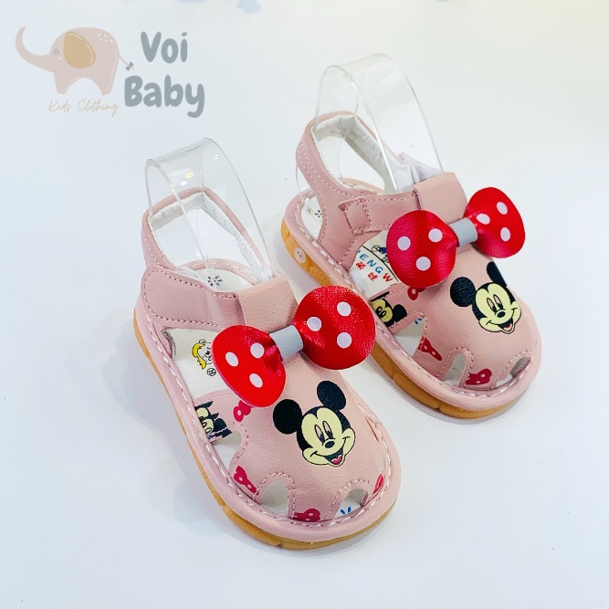 Dép tập đi cho bé gái hình mickey DTD3