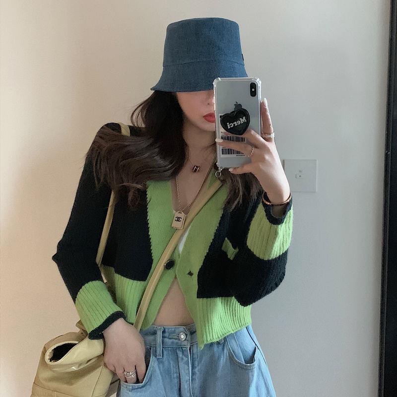 Áo khoác cardigan dệt kim tay dài dáng ngắn thời trang cho nữ | BigBuy360 - bigbuy360.vn