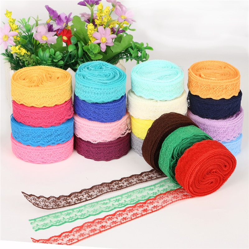 Cuộn Dây Ruy Băng Ren Rộng 2cm Dài 10 Yard Dùng Để Thêu Trang Trí Quần Áo
