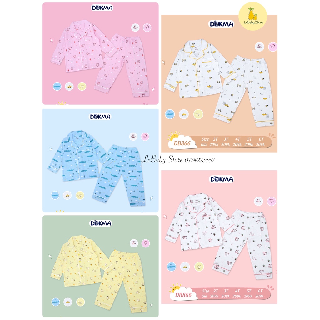 (2-6y) Bộ pijama áo dài tay quần dài cho bé - DOKMA