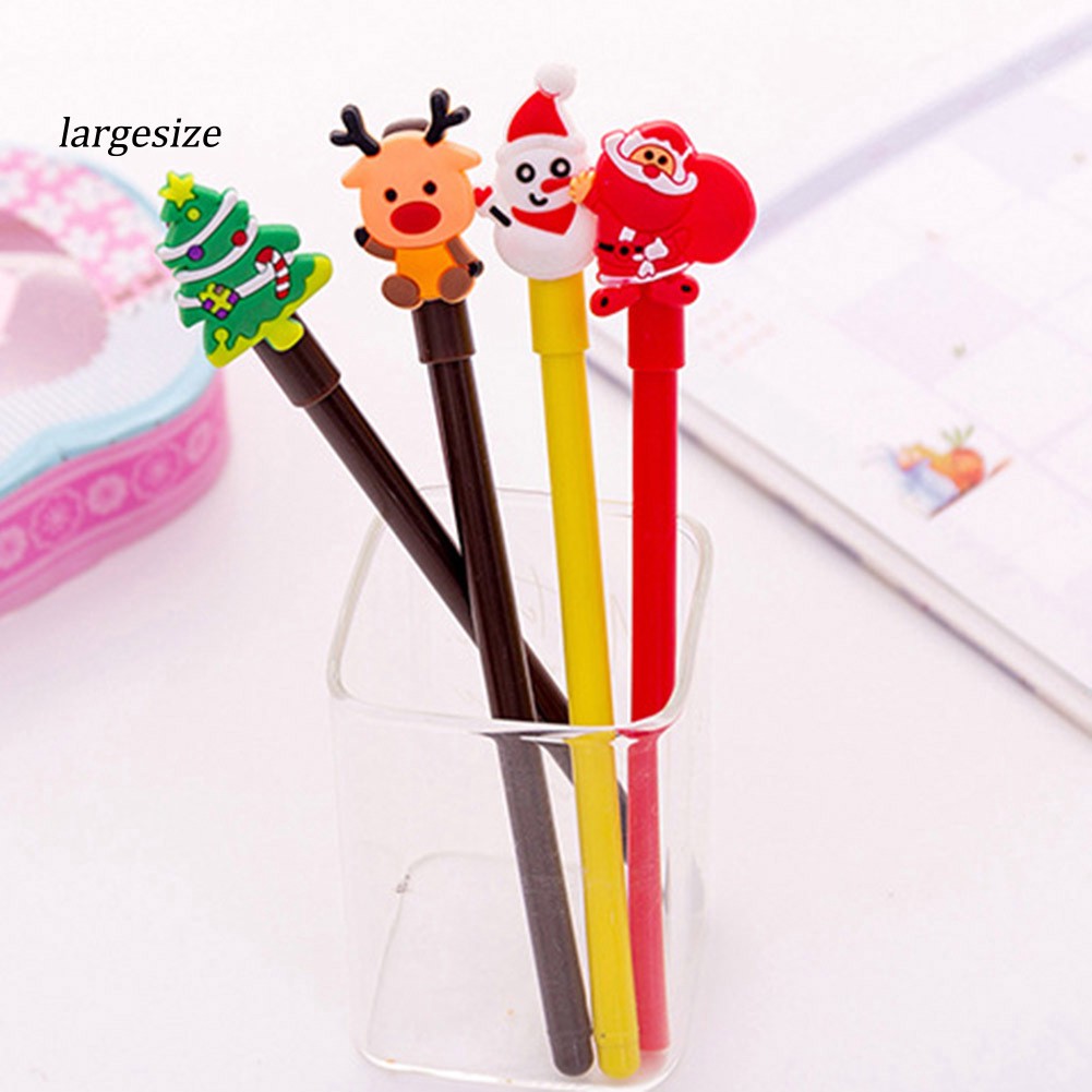 LGSZ♥Christmas Tree Santa Snowman Deer Ink Gel Pen Marker Stationery Holiday Gift