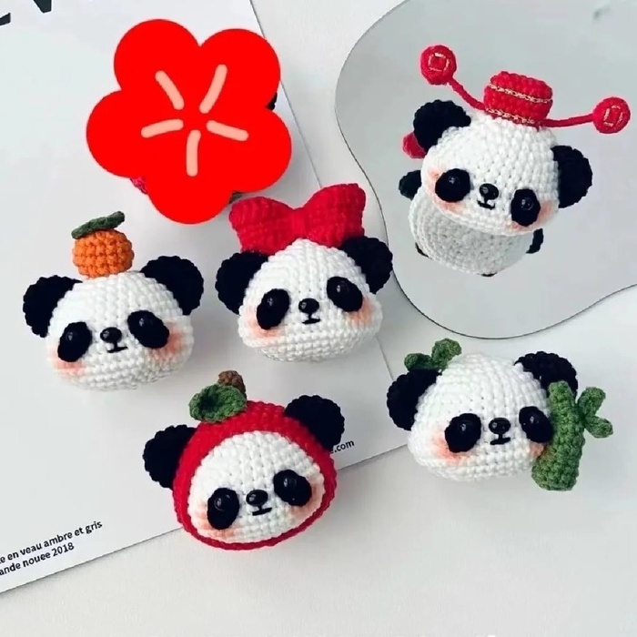 Móc Khóa Gấu Trúc Len