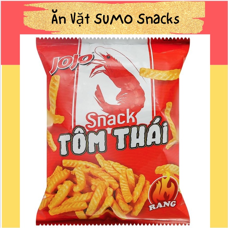 Bịch 10 Gói Bim Bim Snack Tôm Thái JoJo 35g-Ăn Vặt Sumo Snack