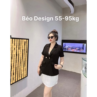 Áo khoác bigsize nữ Béo Design Áo vest ngắn tay 51kg đến 95kg
